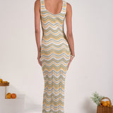 Knit Zig Zag Maxi Dress