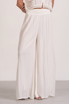 Wide Leg Pant With Crochet Siding