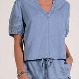 Short Sleeve V Neck Top