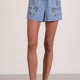Eyelet Elastic Waistband Shorts