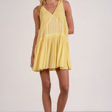 Flowy V Neck Baby Doll Mini Dress