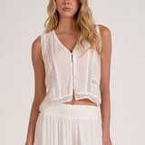 Sleeveless V Neck With Front Buttons