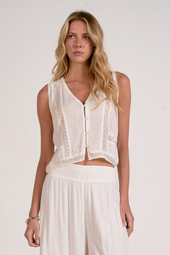 Sleeveless V Neck With Front Buttons