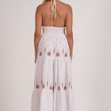 Halter Maxi Dress With Embroidery