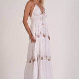 Halter Maxi Dress With Embroidery