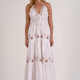Halter Maxi Dress With Embroidery