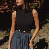 Sleeveless Mock Neck Dress