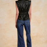 Leather Vest With Lapels