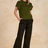 Crew Neck Cap Sleeve Sweater