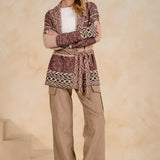 Patterned Wrap Cardigan