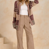 Patterned Wrap Cardigan