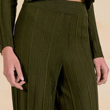 Elastic Wide Leg Ribbed Sweater Pant