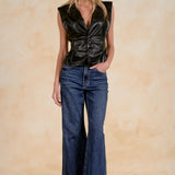 Leather Vest With Lapels