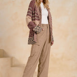Patterned Wrap Cardigan