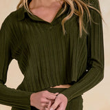Collared Ribbed Sweater