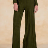 Elastic Wide Leg Ribbed Sweater Pant