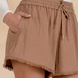 Drawstring Fray Short