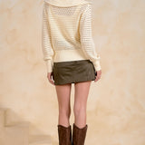 Open Knit Zip Up Cardigan