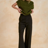Crew Neck Cap Sleeve Sweater