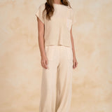 Knit Pant With Pleated Front Pockets