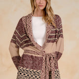 Patterned Wrap Cardigan