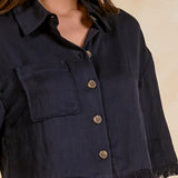 Button Down Fray Top