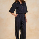Button Down Fray Top