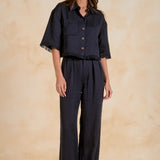 Button Down Fray Top