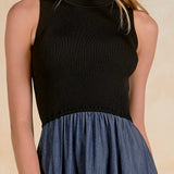 Sleeveless Mock Neck Dress