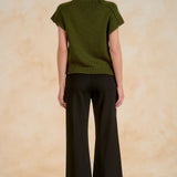 Crew Neck Cap Sleeve Sweater