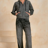 Sweatpant Jean With Track Stripe Detail