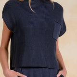 Cap Sleeve Sweater With Pocket
