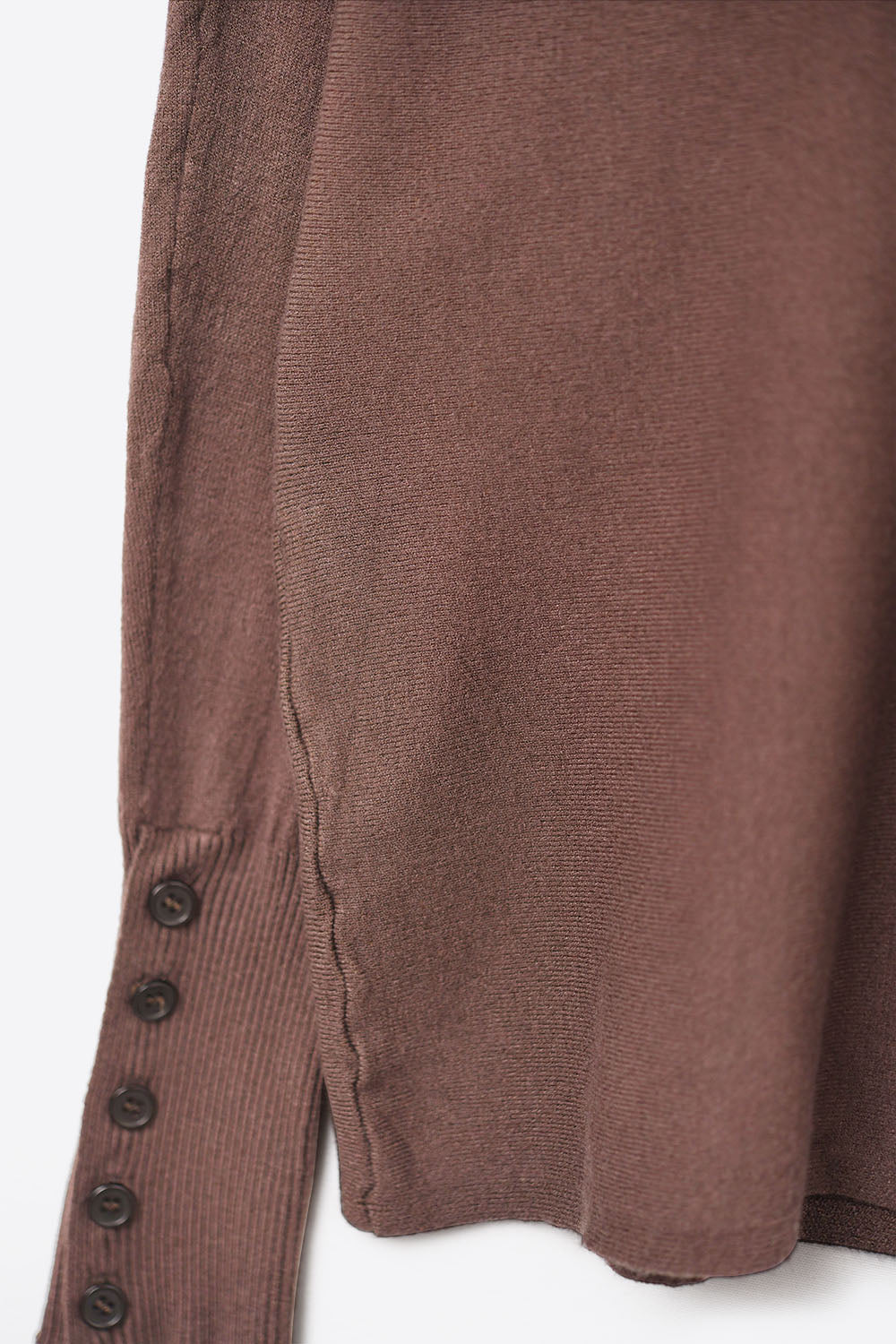Round Neck Sweater With Sleeve Detail - brown, womens top collection 