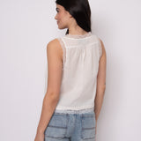 Lace Trim With Delicate Tie Front Top