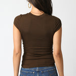 Basic Tee - coffee, womens t shirt collection 