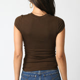 Basic Tee - coffee, womens t shirt collection 