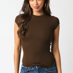 Basic Tee - coffee, womens t shirt collection 