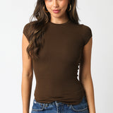 Basic Tee - coffee, womens t shirt collection 