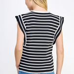 Striped Sleeveless Top - Black/White, Women's Top Collection