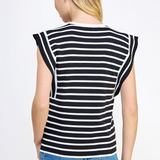 Striped Sleeveless Top - Black/White, Women's Top Collection