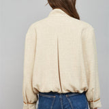 Detail Tweed Zip Up Jacket