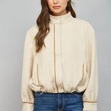 Detail Tweed Zip Up Jacket