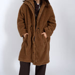 Long Sherpa Jacket - camel, womens jacket collection