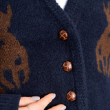 Cardigan with Deer Print