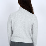 Mock Neck Pullover - grey with penguin print, womens sweater collection