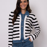 Stripe Buttondown Cardigan