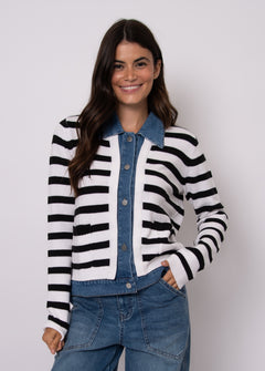 Stripe Buttondown Cardigan