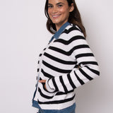 Stripe Buttondown Cardigan