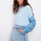 Sweater With Denim Sleeves