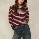 Stripe Crew Neck Cardigan